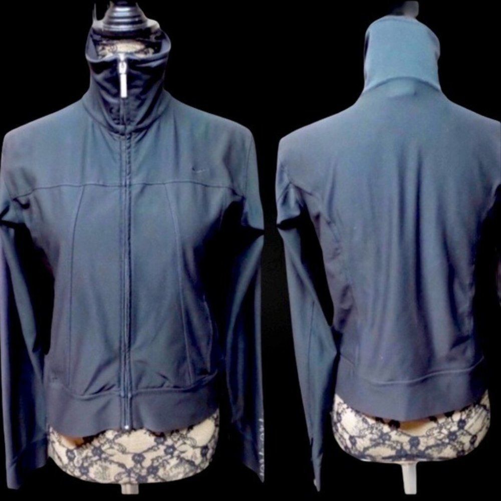Nike Black Dri Fit Full Zip Jacket Hi Neck